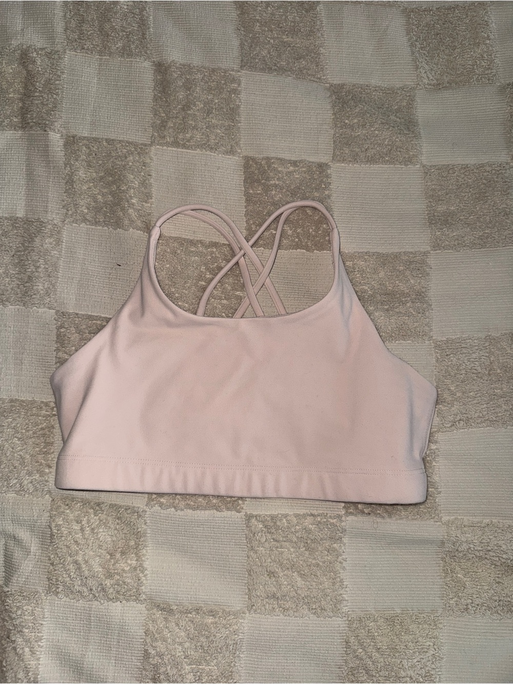 Athleta Girl Light Pink Crisscross Back Bralette XXL (16) Strawberry Milkshake